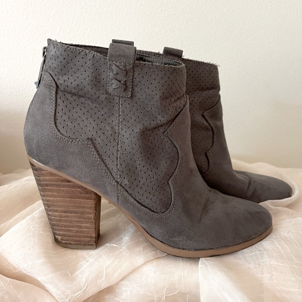 Report stacked heel booties